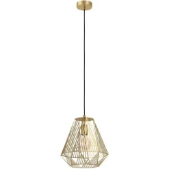 Candeeiro de teto com abajur dourado escovado em forma de diamante STYPE EGLO 43695