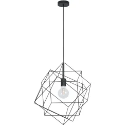 Candeeiro de teto com abajur de arame preto STRAITON EGLO 43359