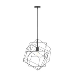 Candeeiro de teto com abajur de arame preto STRAITON EGLO 43359