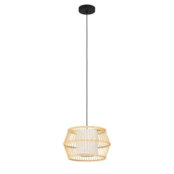 Candeeiro de teto com abajur de bambu natural MONTERROSO EGLO 390233