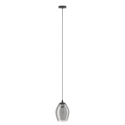 Candeeiro de teto com abajur em vidro fumado ESTANYS EGLO 39564