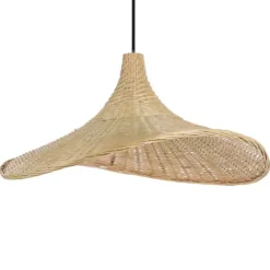 Candeeiro de teto com abajur em vime de bambu HAXEY EGLO 43869