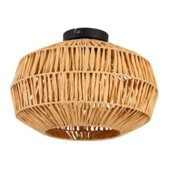 Candeeiro de teto com abajur em corda natural SHELDON EGLO 44142