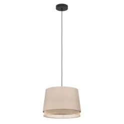 Candeeiro de teto com abajures em linho e bambu TABLEY EGLO 43975