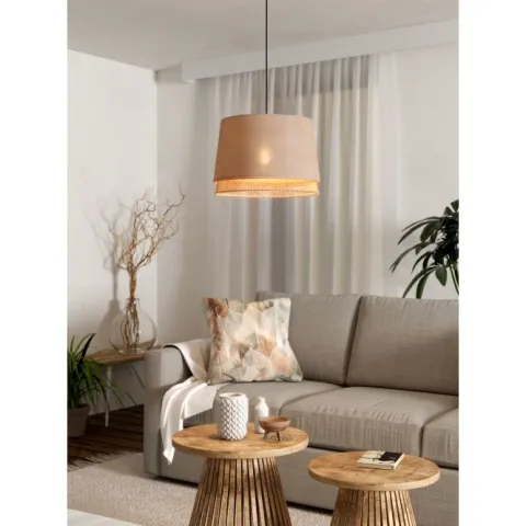 Candeeiro de teto com abajures em linho e bambu TABLEY EGLO 43975