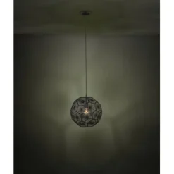 Candeeiro de teto com abajur geométrico em metal preto SKOURA 1 EGLO 39618