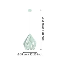 Candeeiro de teto com abajur metálico menta CARLTON-P EGLO 49026