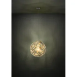 Candeeiro de teto com abajur metálico latão geométrico SKOURA EGLO 39756