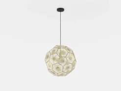 Candeeiro de teto com abajur metálico latão geométrico SKOURA EGLO 39756