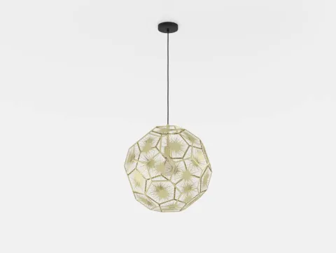 Candeeiro de teto com abajur metálico latão geométrico SKOURA EGLO 39756