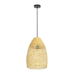 Candeeiro de teto com abajur oval em vime natural SAMBUCONA EGLO 390237
