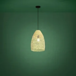 Candeeiro de teto com abajur oval em vime natural SAMBUCONA EGLO 390237