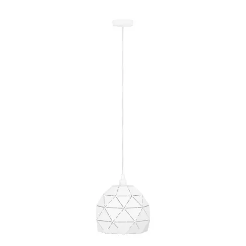 Candeeiro de teto com abajur redondo em metal branco ROCCAFORTE EGLO 97854