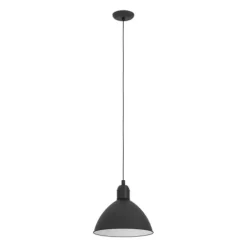 Candeeiro de teto com abajur redondo preto e branco PRIDDY EGLO 43878