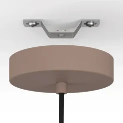 Candeeiro de teto com abajur redondo metal moka e cristais pretos GAETANO 2 EGLO 39948