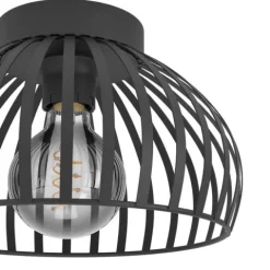 Candeeiro de teto com abajur redondo em metal preto MOGANO EGLO 900792