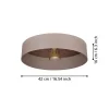 Candeeiro de teto com abajur redondo metal taupe DUAIA EGLO 900838