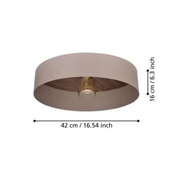 Candeeiro de teto com abajur redondo metal taupe DUAIA EGLO 900838
