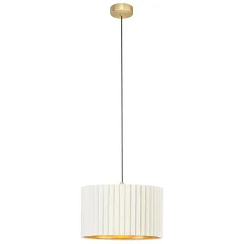 Candeeiro de teto com abajur redondo de veludo branco TAMARESCO EGLO 39765