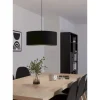 Candeeiro de teto com abajur redondo em tecido preto MASERLO 1 EGLO 99043