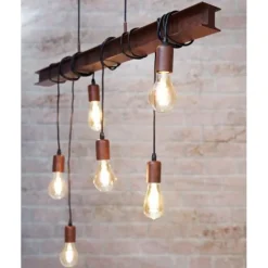 Candeeiro de teto com barra de metal castanho-ferrugem TOWNSHEND 4 EGLO 49859