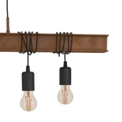 Candeeiro de teto com barra de metal castanho-ferrugem TOWNSHEND 4 EGLO 49859