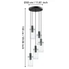 Candeeiro de teto com 5 cilindros de vidro transparente MONTEFINO EGLO 97368
