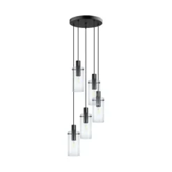 Candeeiro de teto com 5 cilindros de vidro transparente MONTEFINO EGLO 97368