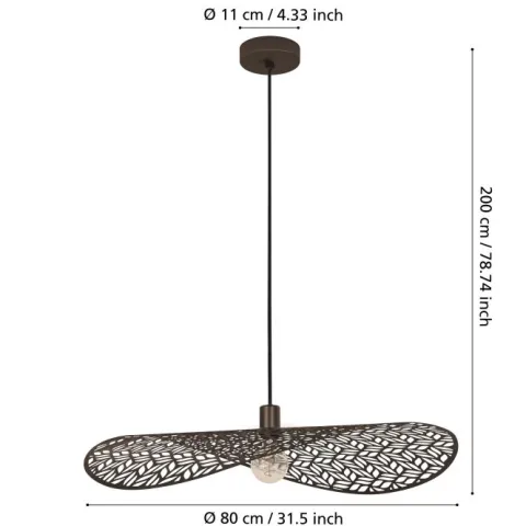 Candeeiro de teto com difusor metálico em bronze escovado SWABY EGLO 44167