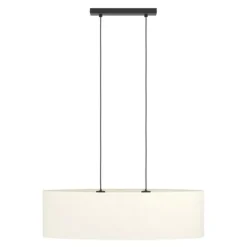 Candeeiro de teto com duas soquetes E27 em têxtil preto e branco FEBRES EGLO 901261
