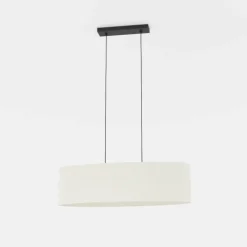 Candeeiro de teto com duas soquetes E27 em têxtil preto e branco FEBRES EGLO 901261