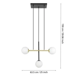 Candeeiro de teto com esferas de vidro opalino PAZ EGLO 390177