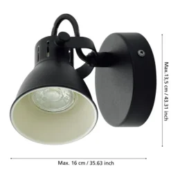 Candeeiro de Teto com 2 Focos LED Preto e Creme SERAS 2 EGLO 98397