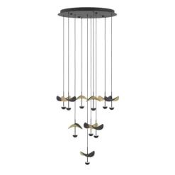 Candeeiro de teto com folhas douradas e LEDs reguláveis DRACERA EGLO 390339