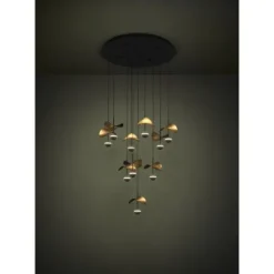 Candeeiro de teto com folhas douradas e LEDs reguláveis DRACERA EGLO 390339