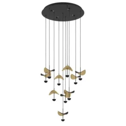Candeeiro de teto com folhas douradas e LEDs reguláveis DRACERA EGLO 390339