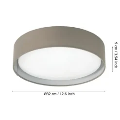 Candeeiro de teto com LED e abajur taupe PASTERI EGLO 31589