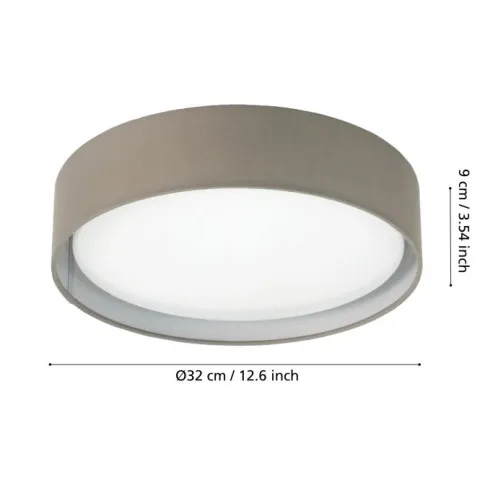 Candeeiro de teto com LED e abajur taupe PASTERI EGLO 31589