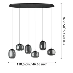Candeeiro de teto com LED regulável e controlo remoto LARVA EGLO 390415