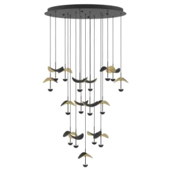 Candeeiro de teto com LEDs e folhas douradas DRACERA EGLO 390341