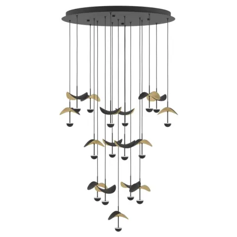 Candeeiro de teto com LEDs e folhas douradas DRACERA EGLO 390341