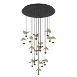 Candeeiro de teto com LEDs e folhas douradas DRACERA EGLO 390341