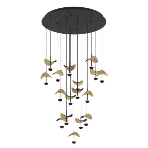 Candeeiro de teto com LEDs e folhas douradas DRACERA EGLO 390341