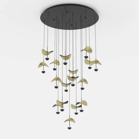 Candeeiro de teto com LEDs e folhas douradas DRACERA EGLO 390341