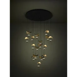 Candeeiro de teto com LEDs e folhas douradas DRACERA EGLO 390341