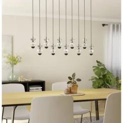 Candeeiro de teto com 10 LEDs e vidro decorativo PIANOPOLI 2 EGLO 390278
