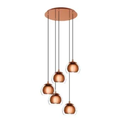 Candeeiro de teto com 5 lâminas de vidro transparente ROCAMAR EGLO 98595
