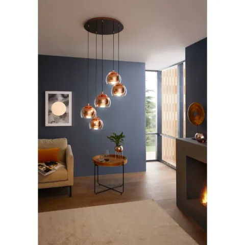 Candeeiro de teto com 5 lâminas de vidro transparente ROCAMAR EGLO 98595