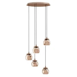 Candeeiro de teto com 5 lâminas de vidro transparente ROCAMAR EGLO 98595
