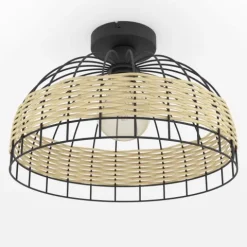 Candeeiro de teto com rotim natural ANWICK EGLO 43398
